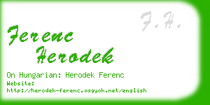 ferenc herodek business card
